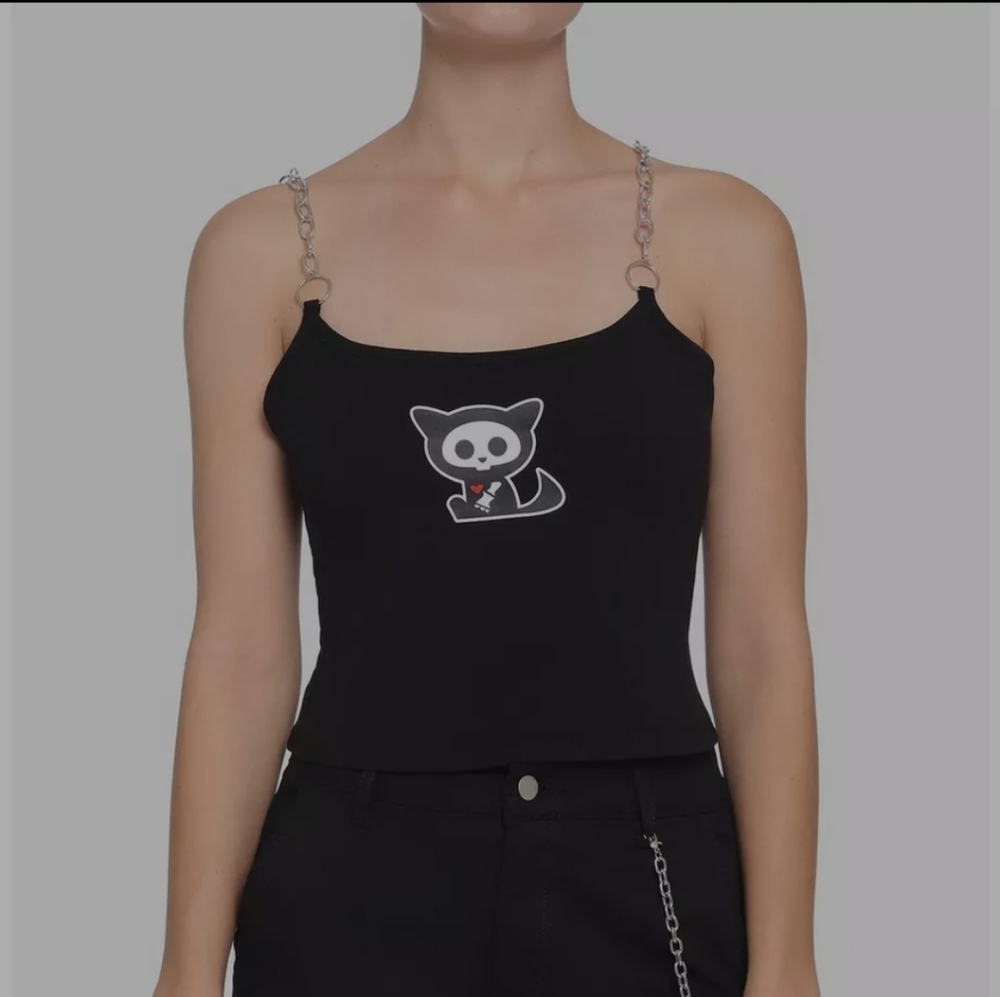 Skelanimals Chain Crop Tank Top